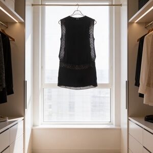 Elin Kling Black 100% Silk Top/Mini Dress for Marciano in XS